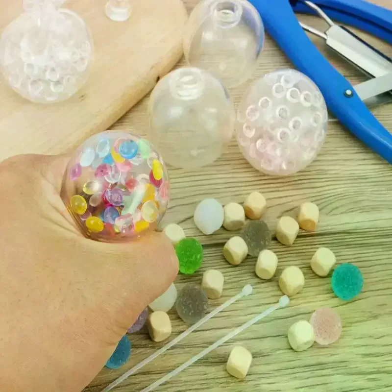 

DIY Squeeze Ball Stress Ball Making Relief Kit Blank Ball Skins With Lids Filling Accessories Foam Slow Rebound Toys