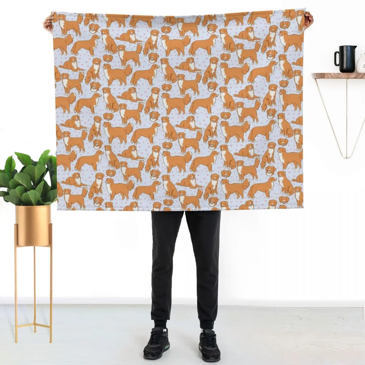 Nova Scotia Duck Tolling Retriever Throw Blanket Color Fast Cozy Throw Blanket
