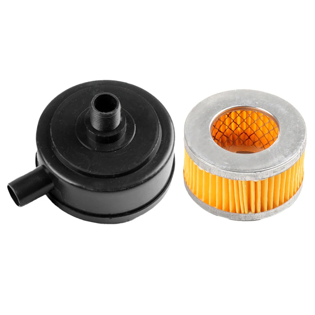 Silencer Muffler Noise Reducer Tools Workshop 20mm Air Compressor Black Filter cartridge Kit Paper Plastic Pump