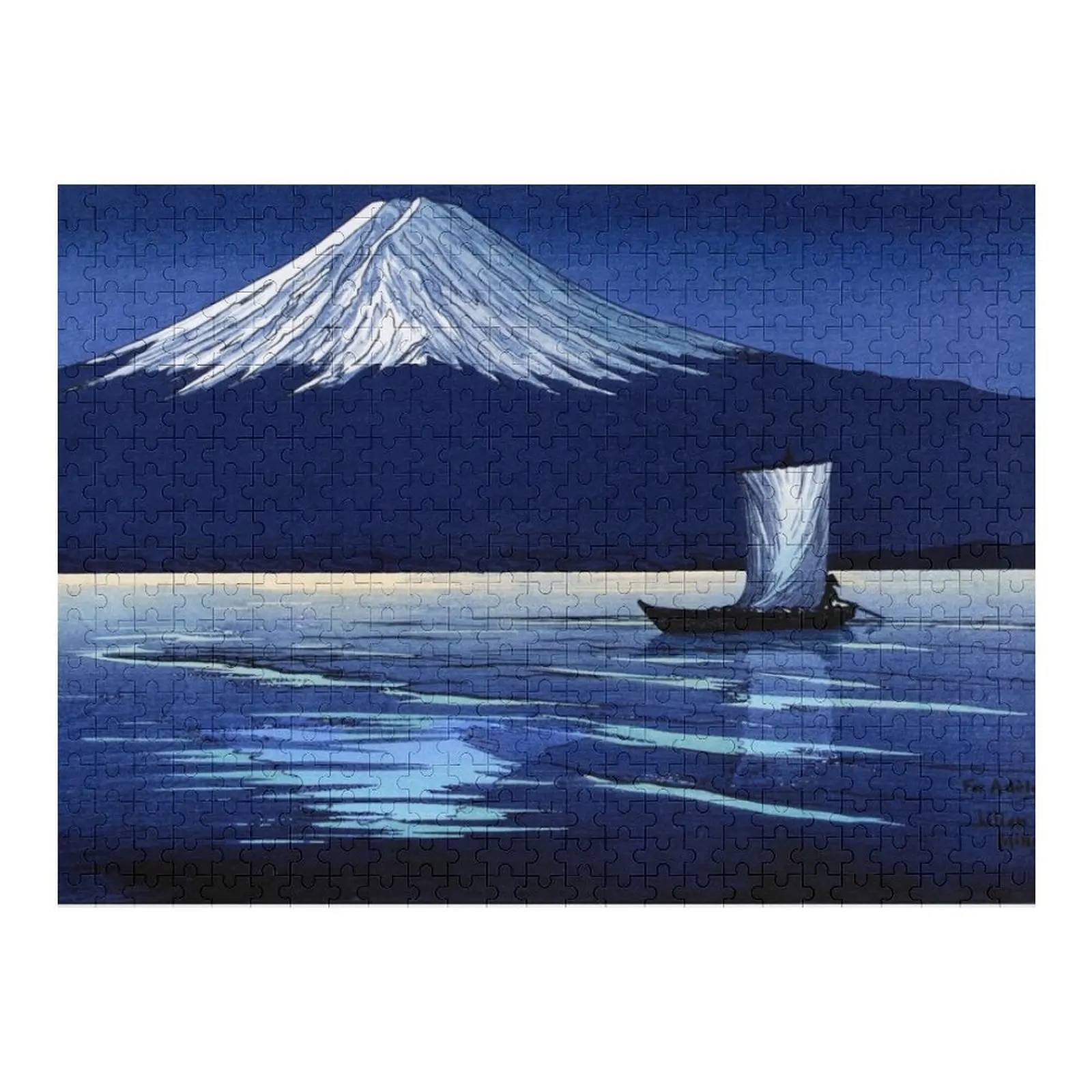 

Лунный свет на Mt. Пазл Fuji Woods для взрослых Деревянный пазл с именем