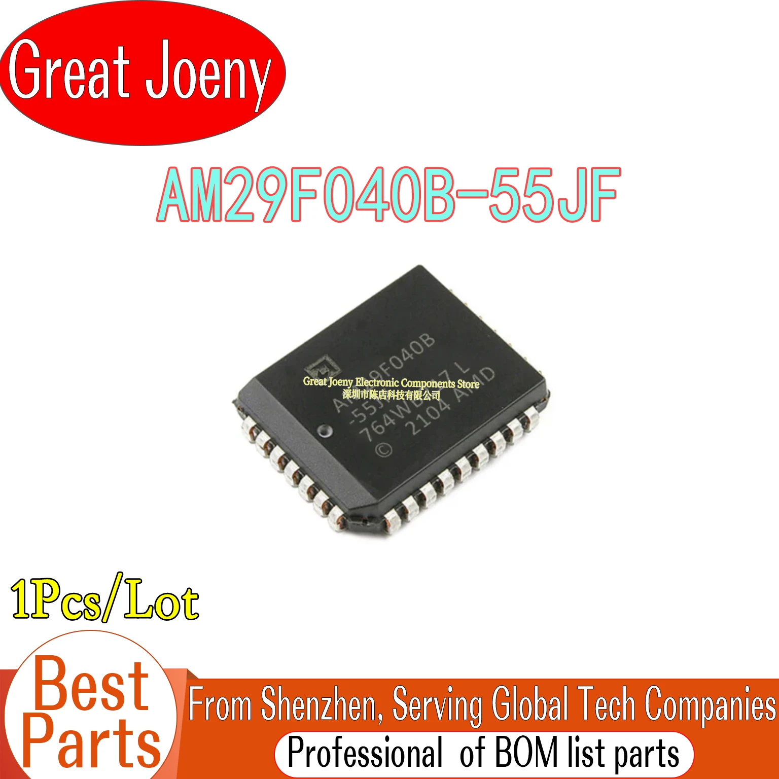 

100% New AM29F040B AM29F040B-55JF IC Chipset PLCC-32