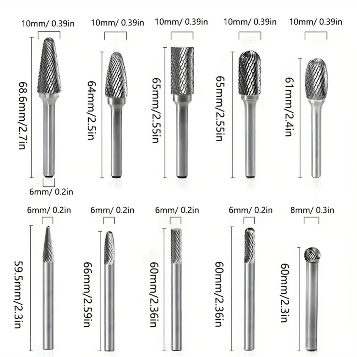 2026 NEW 1/4 Carbide Burr Kit 1/4 Shank Die Grinding Bit Drill Bit for Metal Rotary Tool File Welding Wood Stone Deburring