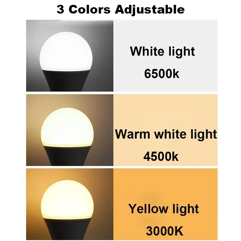 LED Camping Light 5W/7W USB Emergency Bulb DC5V Three-Colour Dimmable Hanging Tent Light for Barbecuing, Fishing, Maintenance an