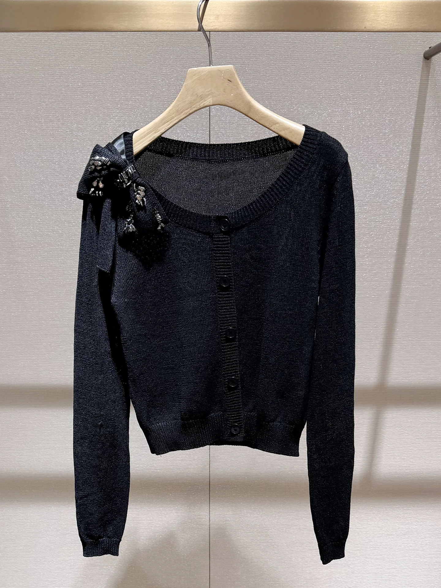 

Miu Sle Ele Bla вязаный кардиган женский круглый Ne на одной пуговице весеннее новое поступление легкий роскошный повседневный модный