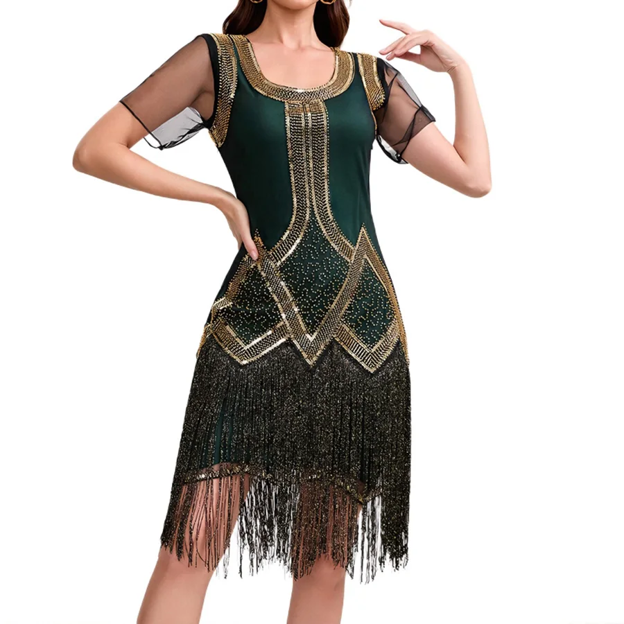1920s-roaring-20s-flapper-dress-women's-burgundy-gold-sequin-beaded-fringe-evening-party-costume