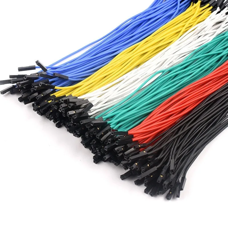 For 2.54mm Silicone Jumper Wire Female to Female 26AWG 20cm Gold Plated Terminal 10Pcs
