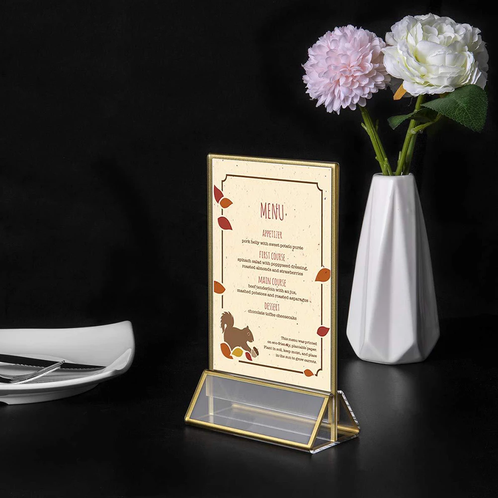 

Holders Card Price Menu Board for Kitchen Display Stand Tabletop Show Rack