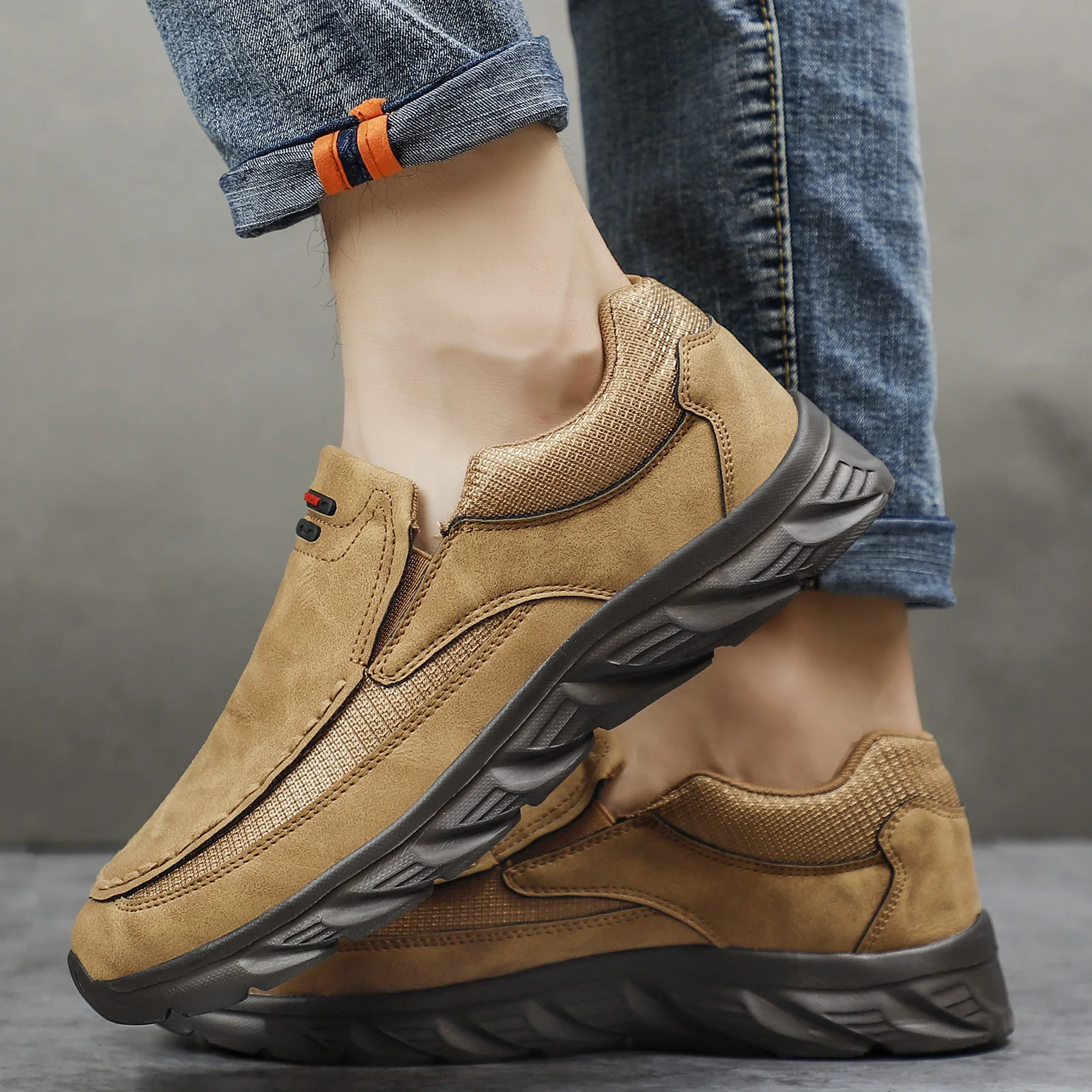 Men Leather Casual Shoes Breathable Loafers Men Sneakers 2024 New Male Comfortable Leather Flat Footwear Sneakers Men Shoes image 3