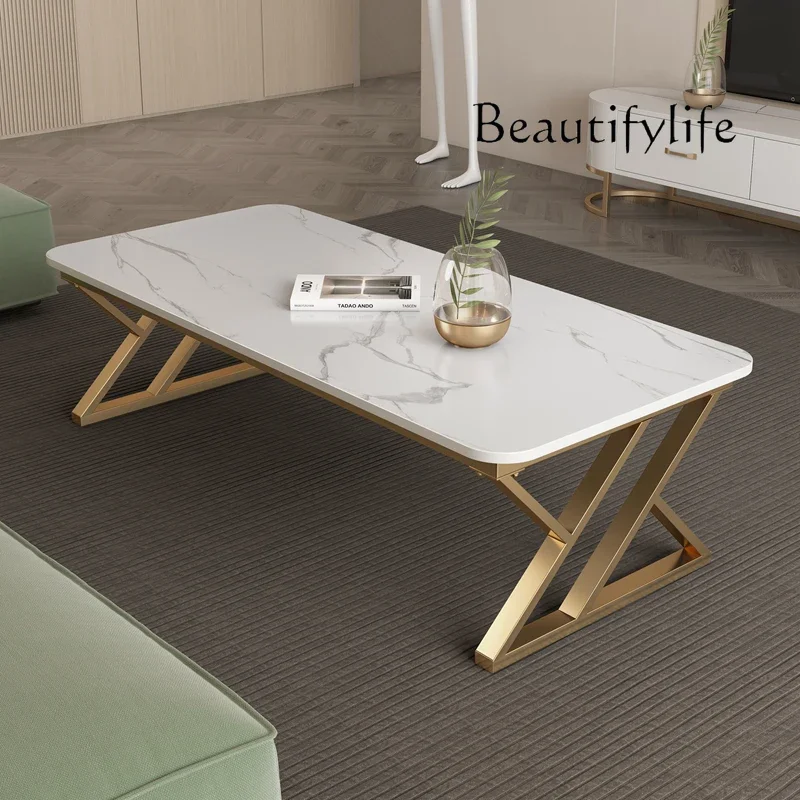 

Small apartment rock slab tea table living room home minimalist high sense rectangular creative fashion