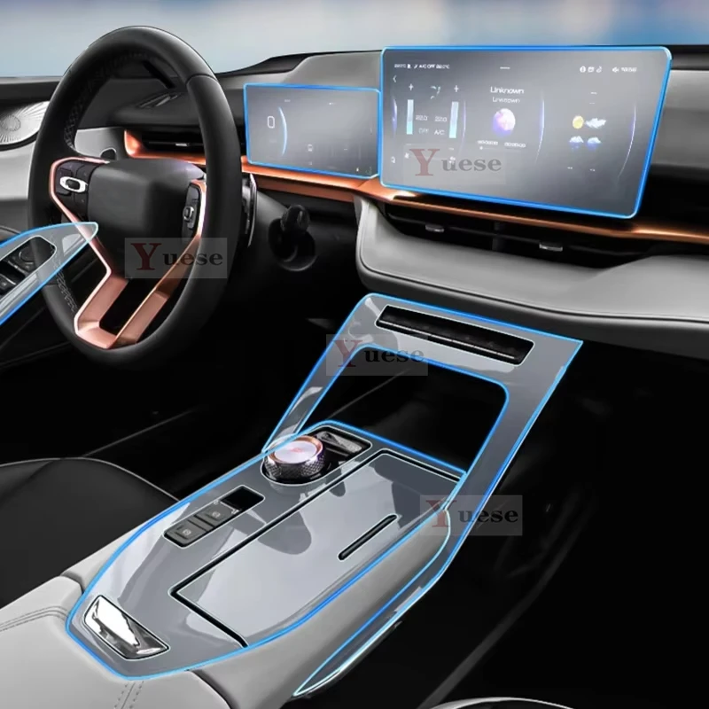 

For Haval H6 3rd Generation Car Interior Sticker Center Console Gear Navigation Dashboard TPU Transparent Film