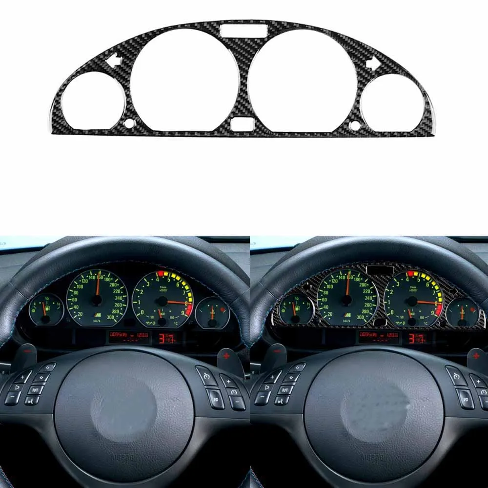 Carbon Fiber Internal Instrument Meter panel decorative frame Dashboard cover Sticker trim Interior For BMW E46 M3 1998-2005