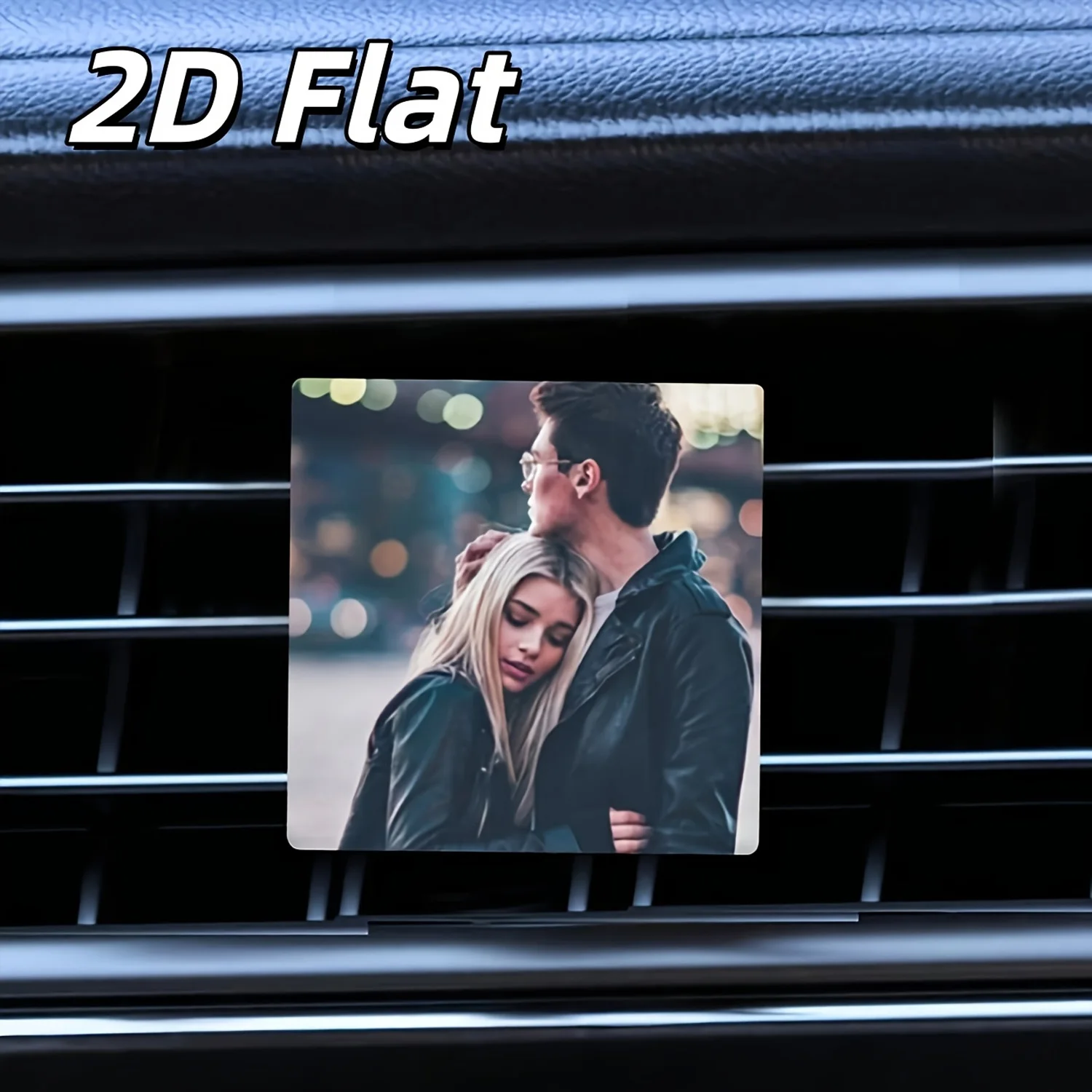 Custom Photo Car Vent Decoration, Personalized 2D Flat Acrylic Car Air Outlet Ornament, Custom Your Picture Car Interior Decor