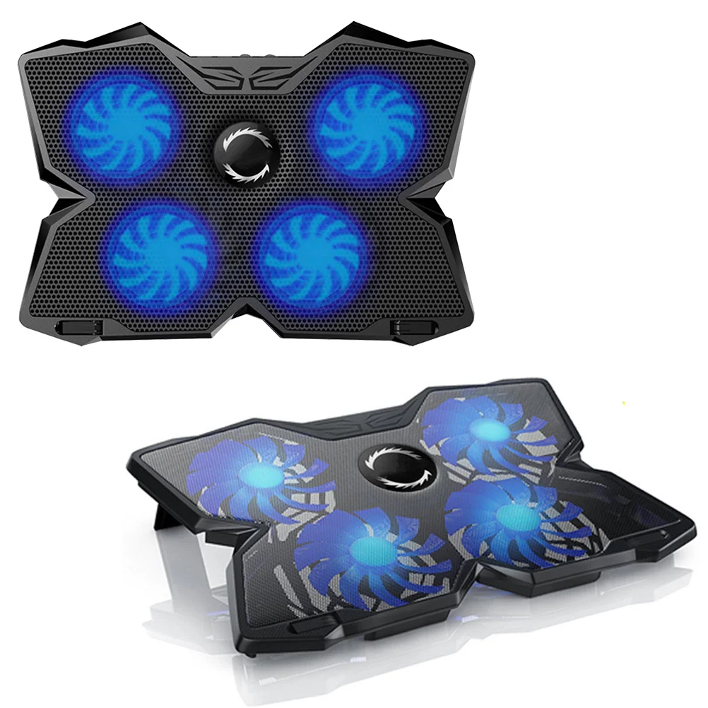 

1Pcs Laptop Cooler USB 4 Fans Notebook Cooling Mat Black Easy Installation Energy Saving Laptop Fan Cooler Portable Cooling Pad