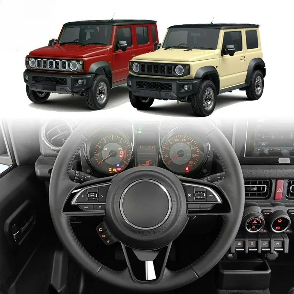 

for Suzuki Jimny 2019 2020 2021 2022 2023 2024 ABS Chrome Steering Wheel Panel Cover Bezel Trim Insert Badge Molding Garnish