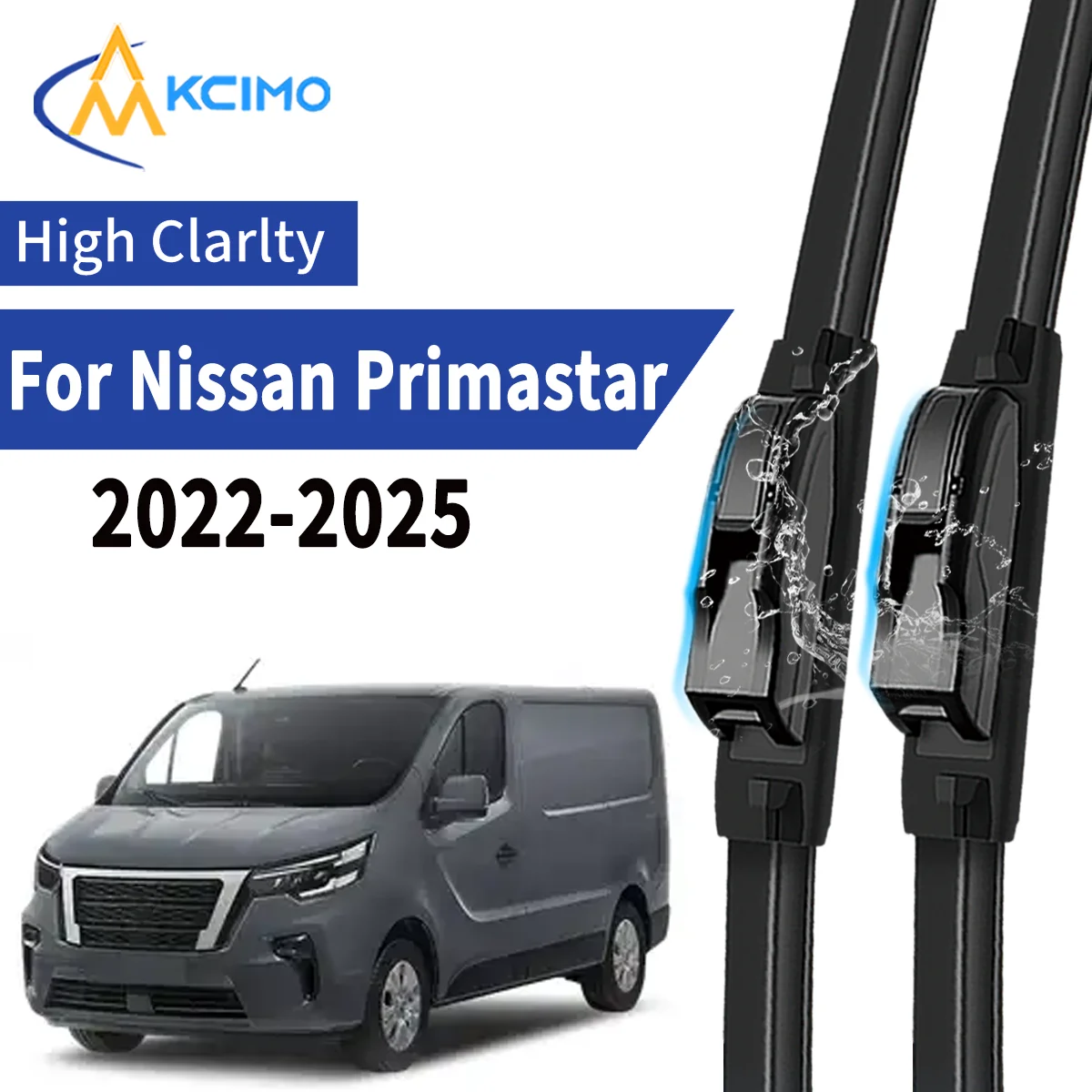 

2pcs Car Front Wiper Blades For Nissan Primastar 22-25 Windscreen Windshield Wipers Silent Rubber Auto Accessories Replacement