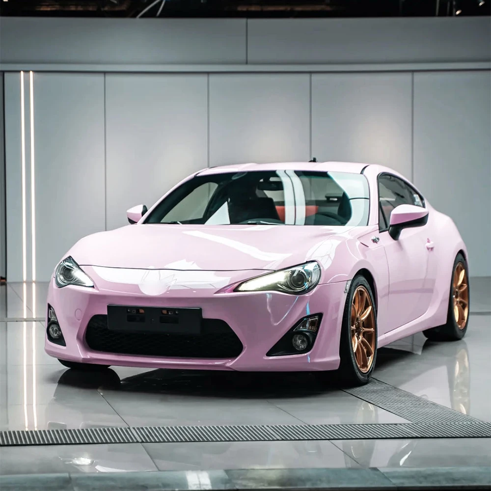 

Car Wrap Vinyl Film Platinum Begonia Powder Color Change Sticker PET Bubble Free Film PVC Car Accessories Interior Exterior