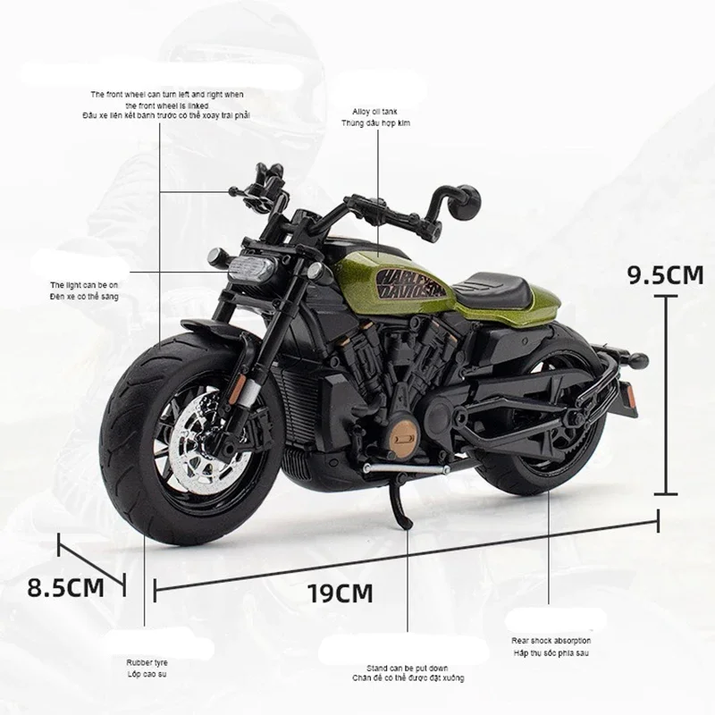 1:12 Harley Davidson Sportster S Racing Motorcycle Model Diecast  Alloy Street Sports Motorcycle Model Childrens Toys Gifts