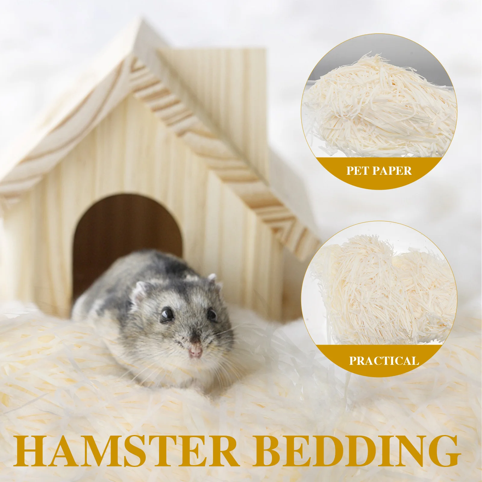 

2 Bags Hamster Paper Scrap Pet Bedding High Absorption Nesting Cushion Material for Guinea Pig Rabbit Chinchilla Hamster Small