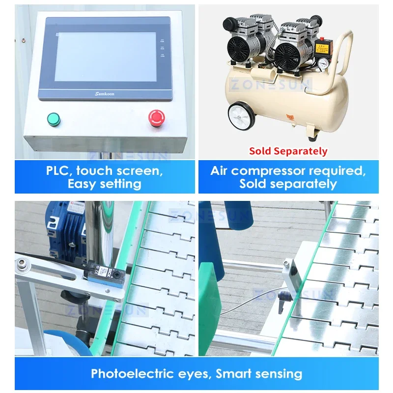 ZONESUN Round Bottle Wrap Around Labeling Machine ZS-TB400 Fire Extinguisher Big Cylindrical Containers Customizable Packaging