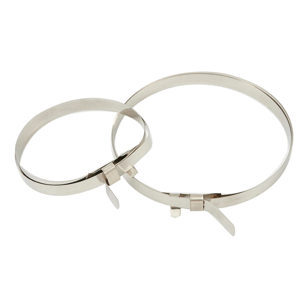 10Pcs/Set Stainless Steel Cable Ties Zip CV Boot Clips Exhaust Wrap Coated Locking Metal Multifunctional Locking Cable Ties