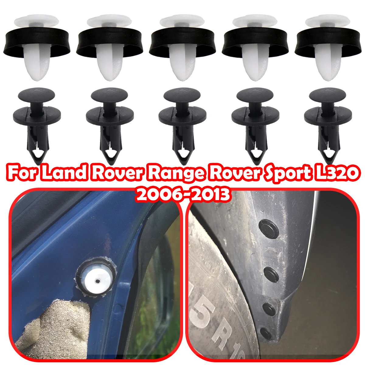 

Engine Undertray Bumper Wing Door Card Moulding Bumper Strip Rivet Carpet Clips FOR Land Rover Range Rover Sport L320 2006-2013