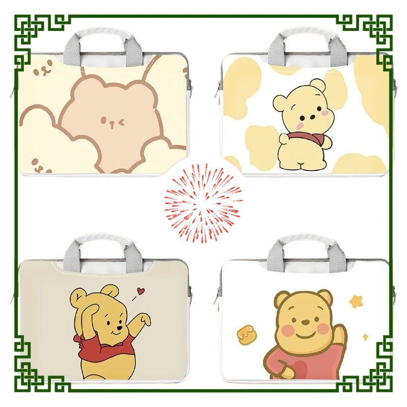

Сумка для ноутбука с рисунком Диснея, аниме, Винни-Пух, милый большой вместительный органайзер для планшета, сумка с героями мультфильмов, чехол для ноутбука 15, 13, 14 дюймов, 16 дюймов