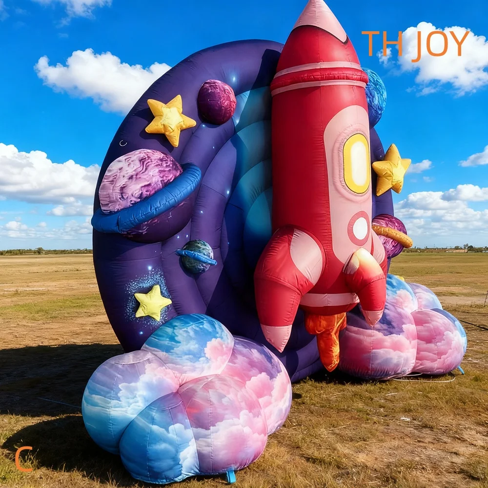 fast air ship to door,Outdoor Advertising Exhibition Event Inflatable Space Shuttle Rocket Model