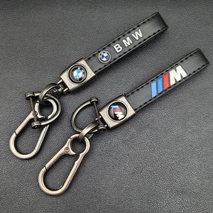 Leather metal logo key current for BMW, luxurious car keychain, E46, E90, E39, E36, E30, E61, E91, E92, E87, F10, F20, F30, Accessories, 2024 8 Main Sales Leather Keychain - №5