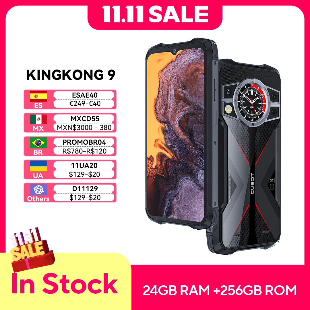 Cubot KingKong 9, Helio G99, 120Hz 6.583-Inch Screen, Rugged Smartphone, 24GB RAM(12+12GB Extended), 256GB ROM, 100MP Camera,NFC