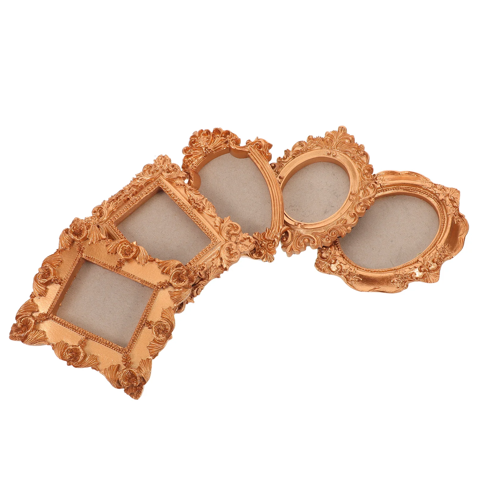 

5Pcs Handmade Decorative Items Gold Magnetic Photo Frames for Fridge Travel Memories Display Dried Flower and Seashell Holder
