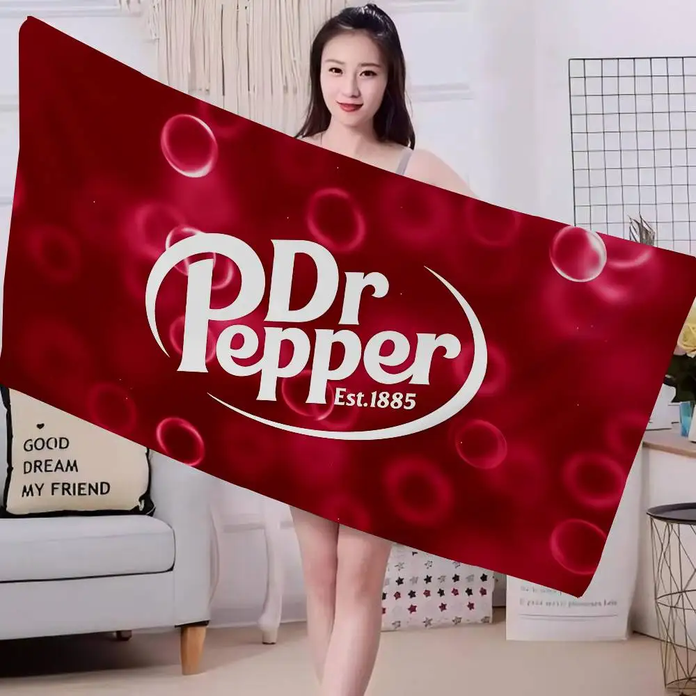 Soft Drink Brand D-Dr P-Pepper Bath Towel Microfiber Soft Water Absorbing Breathable For Decorative Cartoon Beach Towel