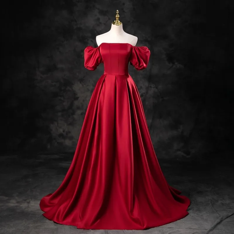 Simple Luxury Ball Gown Vintage Wine Red Satin Vestidos De Quinceaneras Elegant Long Classic Vestido De Debutante Customized