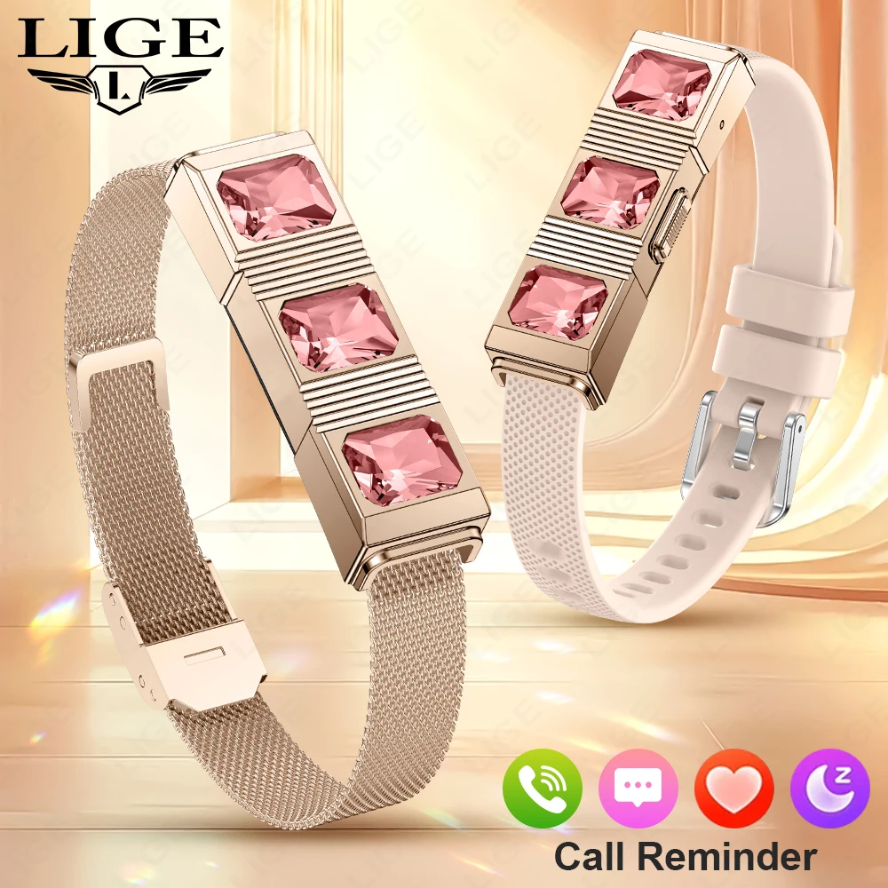 

Fashion Rhinestone Smart Bracelet Health Tracker Sleep Heart Rate Monitor Sport Band Smart Watch 1ATM Waterproof For Android IOS