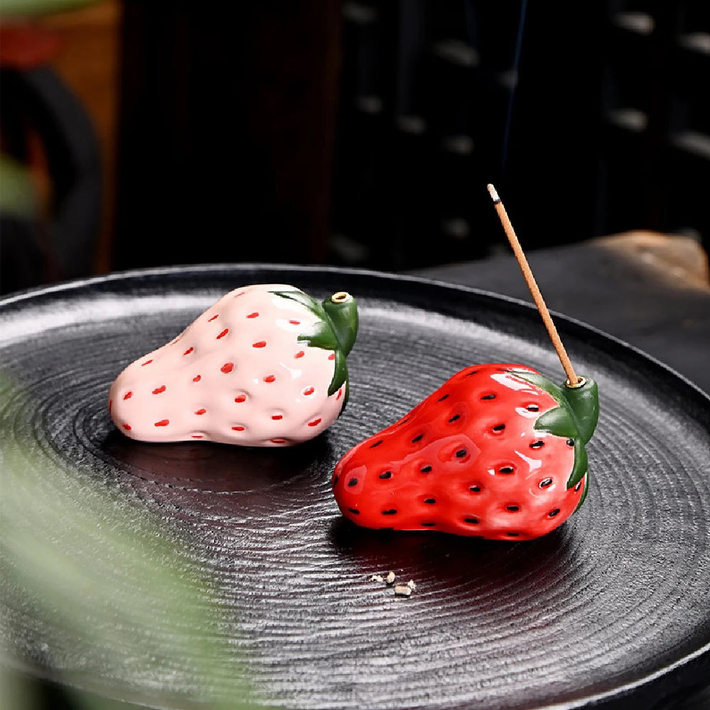 Fruit Fragrance Decoration Strawberry Decoration Realistic Fruit Home Interior Line Aromatherapy Sandalwood Incense Burner