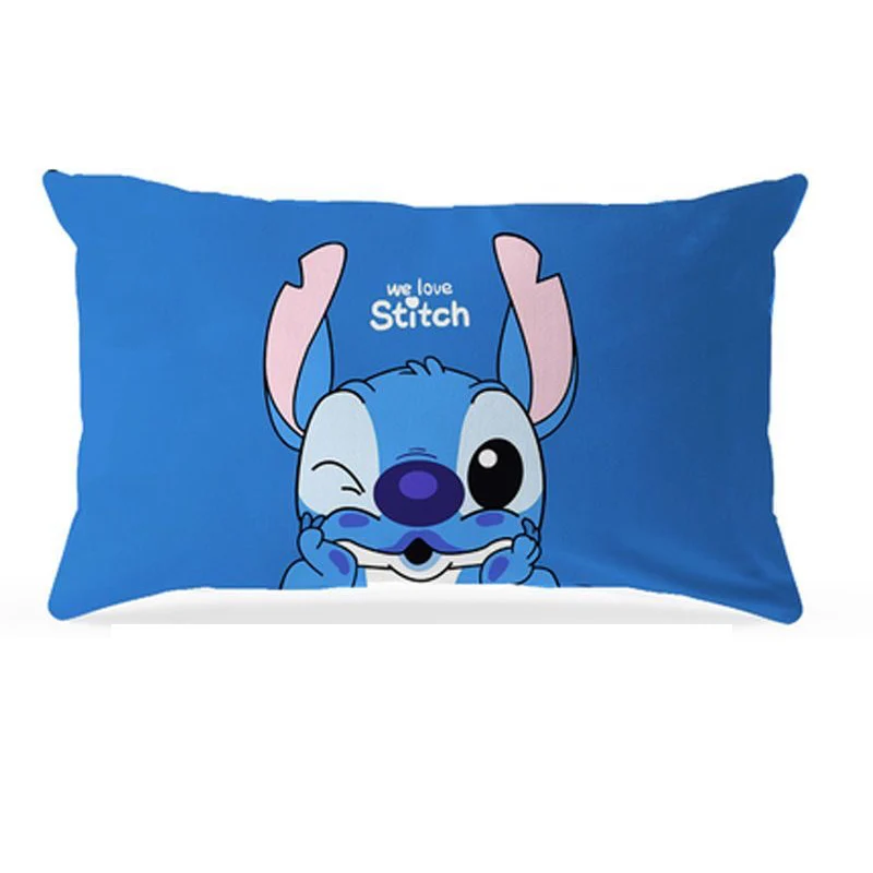 Disney-funda de almohada de dibujos animados para niños y niñas, cubierta de cojín de Lilo Stitch para cama, sofá, regalo de Navidad, 40x65cm