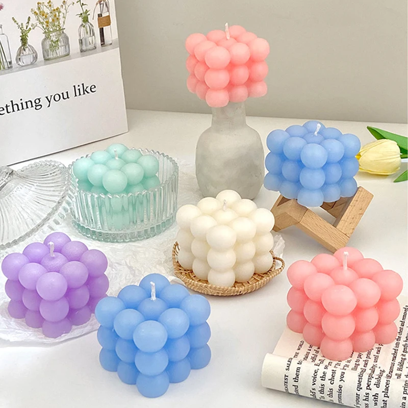 Rubik's Cube Scented Aromatic Candles Natural Soy Wax Candles Chamomile Lavender Aromatherapy Candle Wedding Home Decoration