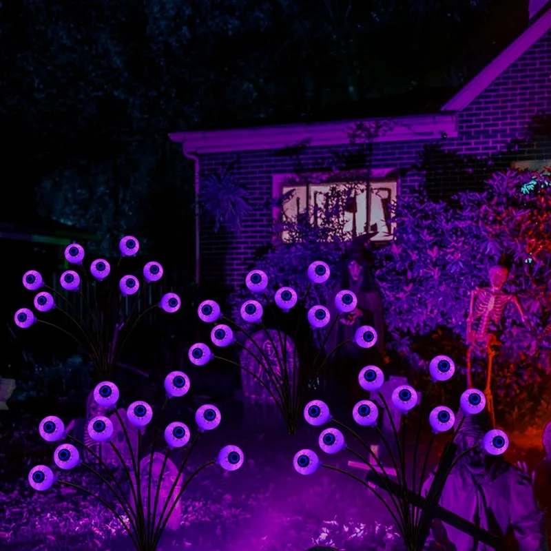 2 حزمة 20LED الشمسية هالوين مسار الضوء يتمايل بواسطة الرياح ، مقاوم للماء الشمسية هالوين حصة ضوء لحديقة ساحة الفناء دائم B