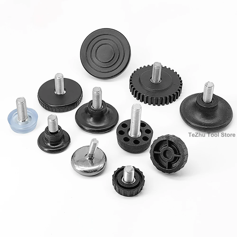 M8 M10 Non-slip Adjustable Screw Feet Furniture Table Chair Sofa Lifting & Leveling Anti-slip Base Cabinet Leg Pad