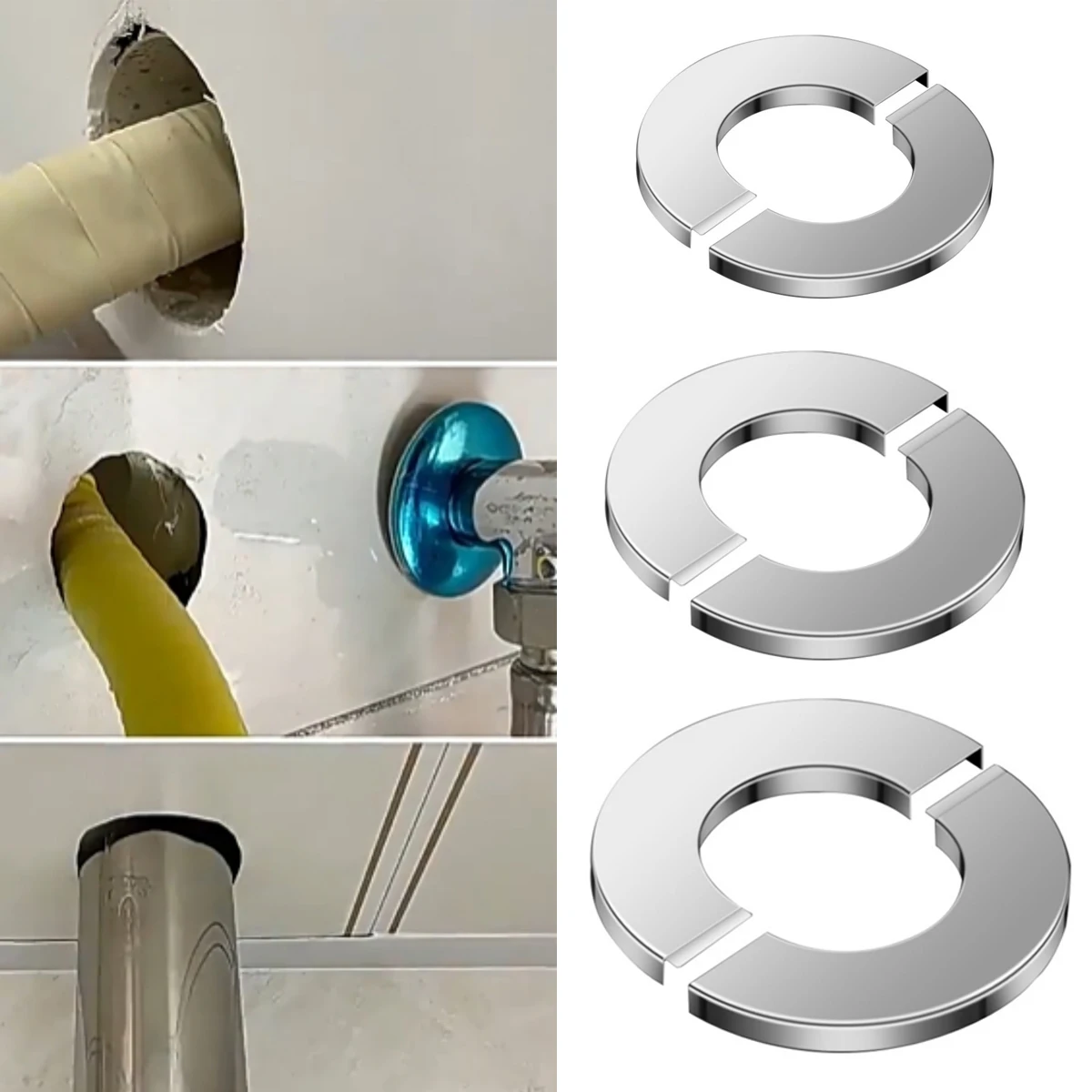 

1/5 шт., декоративные чехлы для труб из нержавеющей стали, кухня, ванная комната, нагревательная труба, отверстие в стене, круглый разделенный корпус, несъемные чехлы