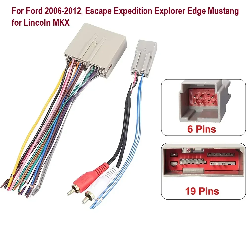 Escape Expedition Explorer Edge Mustang for Lincoln MKX Car Stereo Radio Harness Aftermarket For Ford 2006-2012