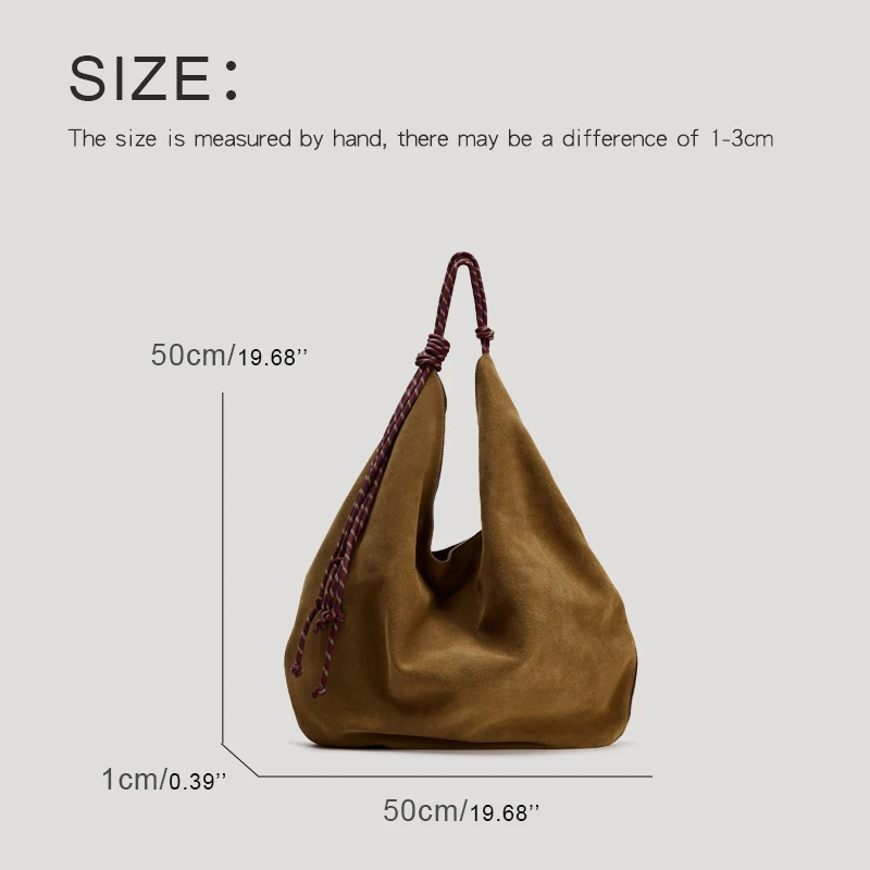 MEDIOW Faux Suede Oversize Hobos Bags For Women Luxury Designer Handbags Purses 2024 New In Knot Strap Handle Underarm Shoulder