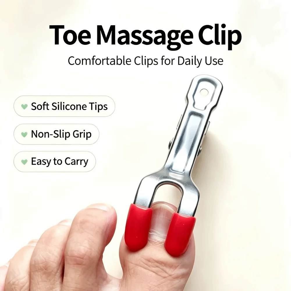 5/6PCS Durable Metal Massage Clip Hand Operate Rubber Tip Hand Clamp V Shape Point Press Acupoint Tool Palm Relax