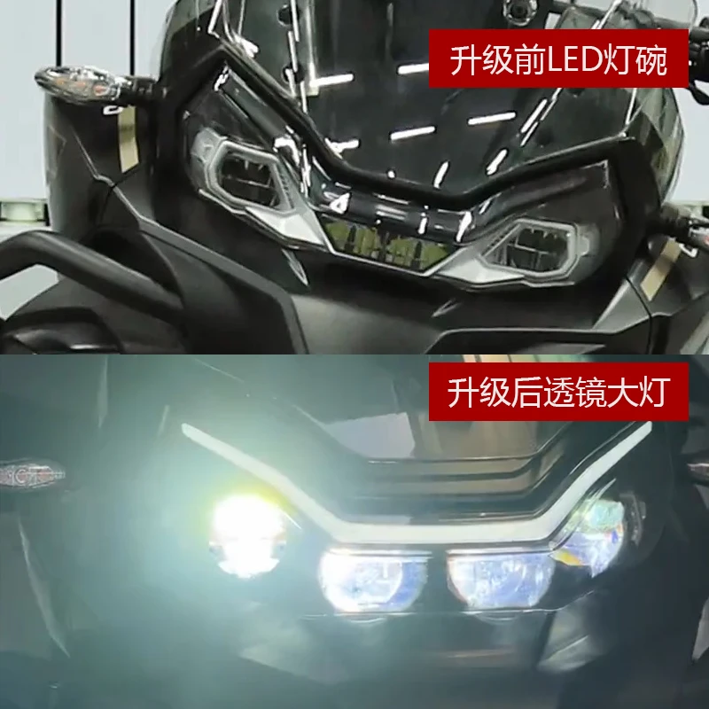 Suitable for CFMOTO 700MT motorcycle headlight upgrade and modification LED matrix lens dual light