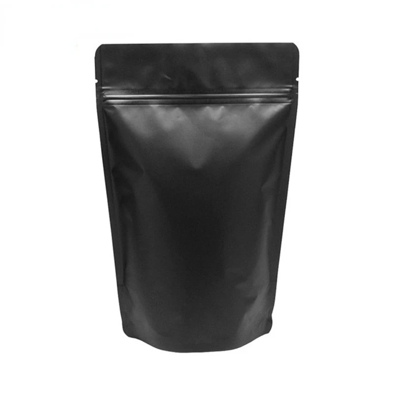 

50pcs Stand up Matte Black Aluminum Foil Zip Lock Bag Doypack Coffee Beans Spice Snack Wedding X-mas Gifts Packaging Pouches