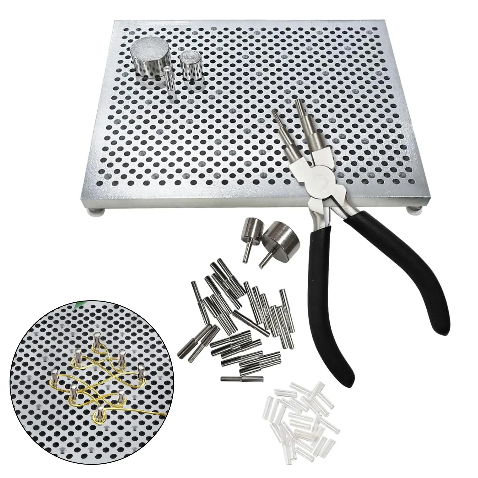 

Wire Bending Jig Wire Bending Plier 30 Metal Pegs Compact Jewelry Making Tools