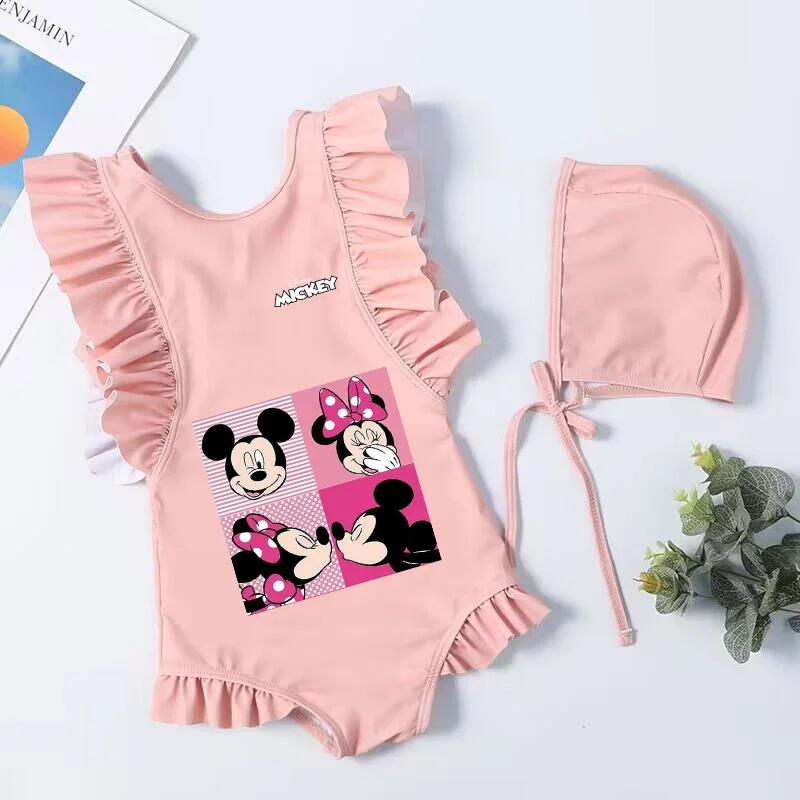 Mickey Minnie Mouse Cartoon strój kąpielowy dla dzieci letnie stroje kąpielowe kostium plażowy strój dziecięcy jednoczęściowy strój kąpielowy bikini