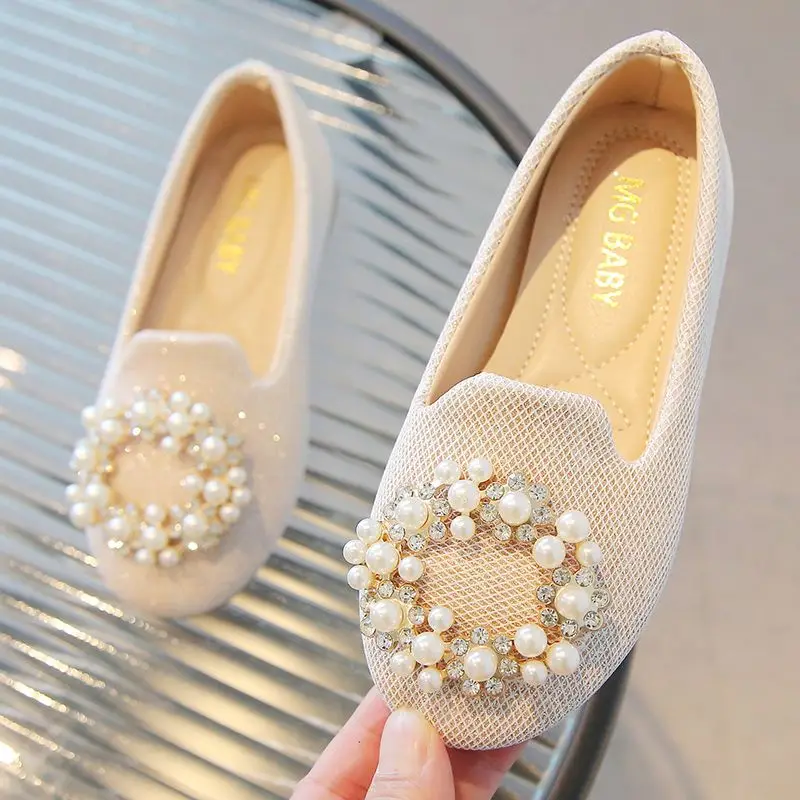 Girls Princess Style Shoes 2026 Spring Autumn New Arrivals Slip on Soft Sole Breathable Fashion Kids Casual Flats