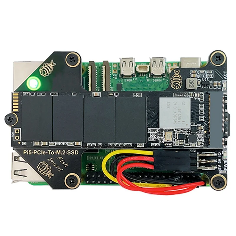 

Плата адаптера ABSE-для Raspberry Pi 5, плата адаптера Pcie к M.2 Nvme SSD, совместимая с официальным корпусом Pi5 и кабелем DSI/CSI