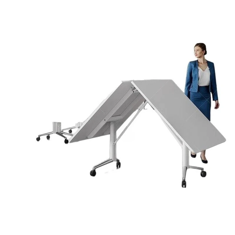 Movable long oval conference table replica table splicing combination training table and chair