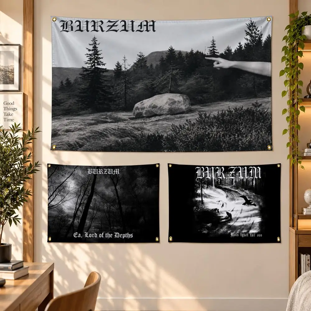 Band Black Metal B-Burzum Flags Banner Decor for Bedroom,Garden,Party,Club,Gaming Room,Garage Fan Gift